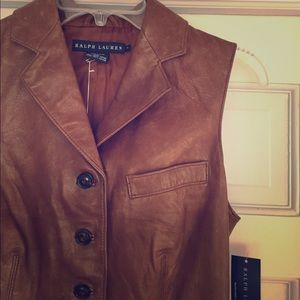 NWT Ralph Lauren Leather Vest